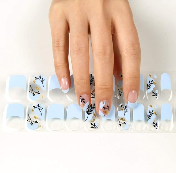 Botanical Blue French Tip
