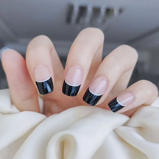 Lined Black French Tips